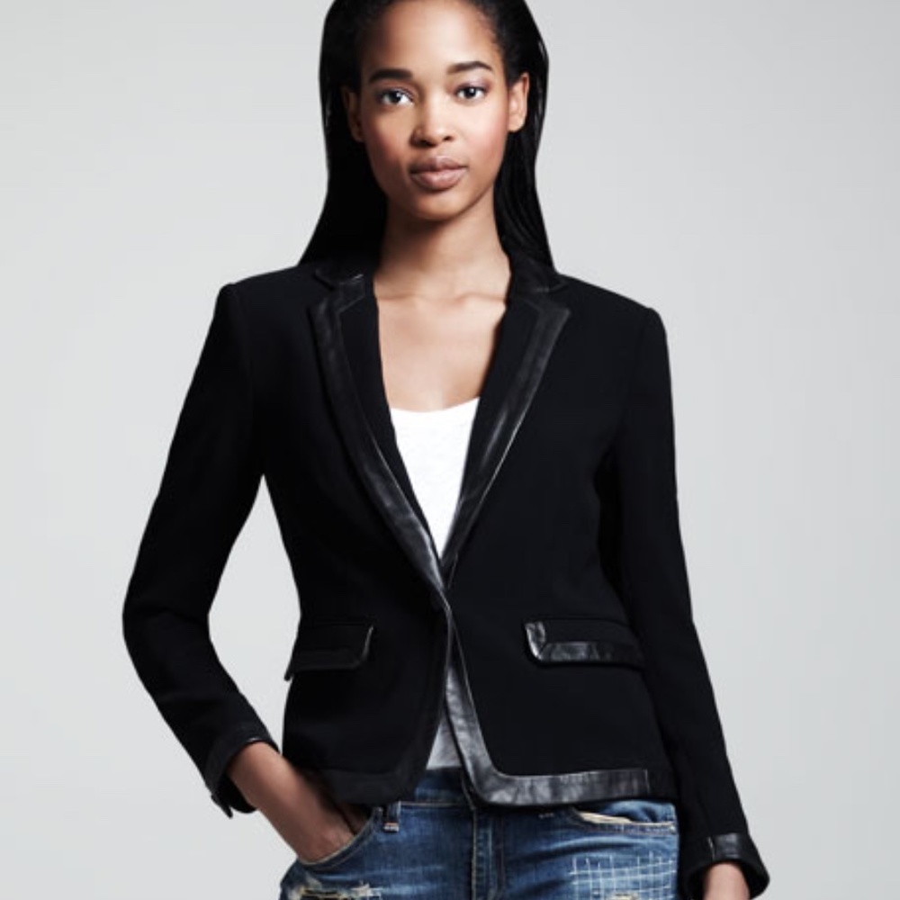 Rag & Bone Epton Leather-Trim Blazer